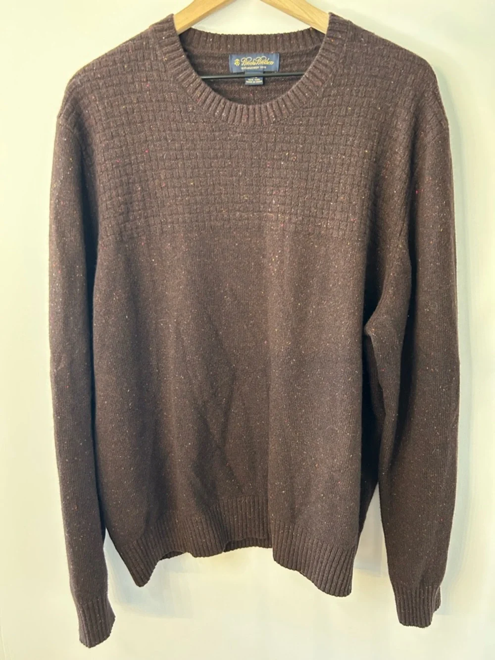 Brooks Brothers Men’s Brown 100% Wool Sweater, Size XXL